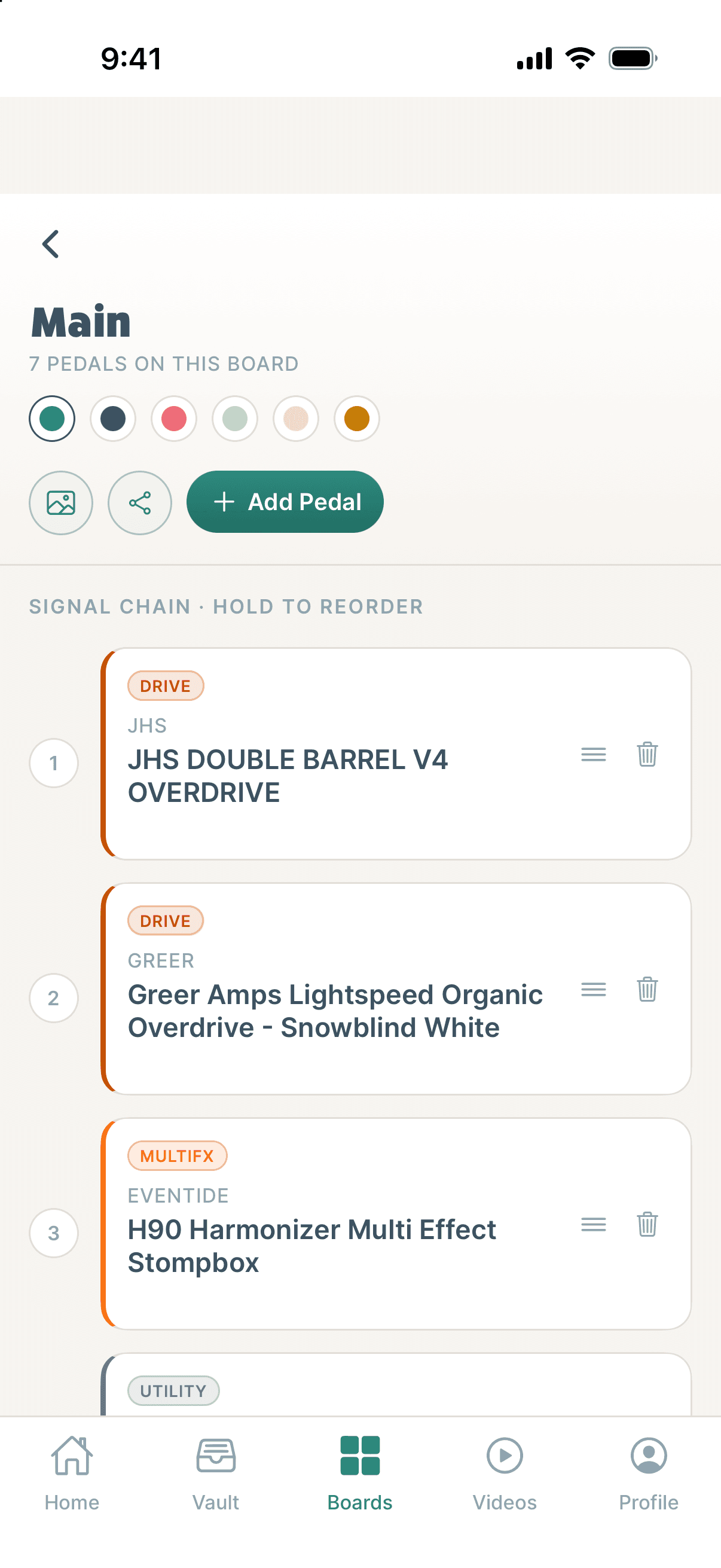 A board as a signal chain